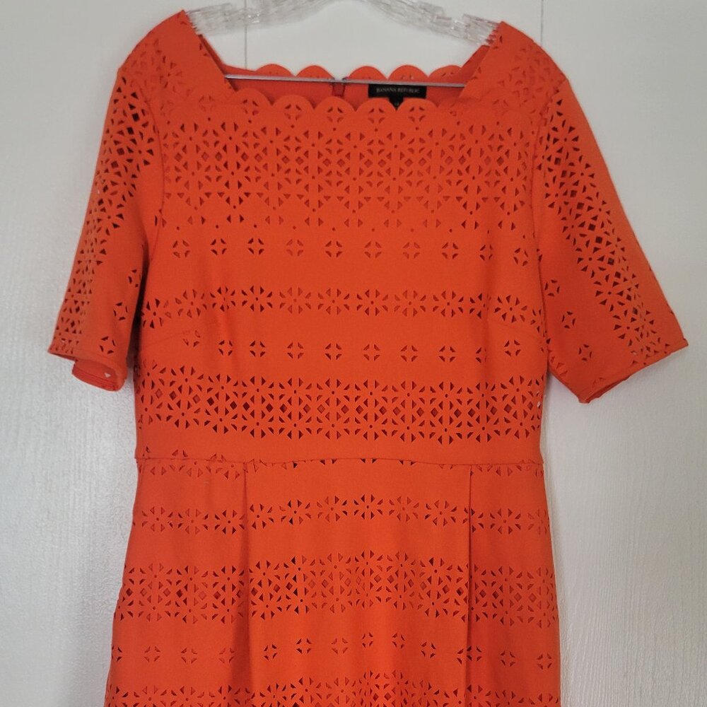 Orange eyelet Banana Republic dress, size 14
